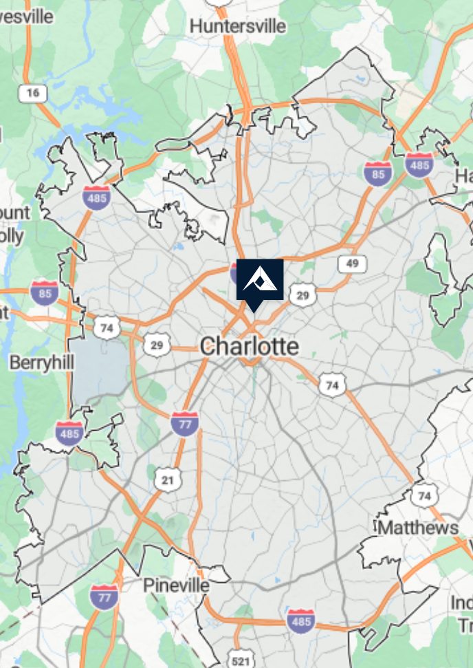 Charlotte Map with Vertex Icon