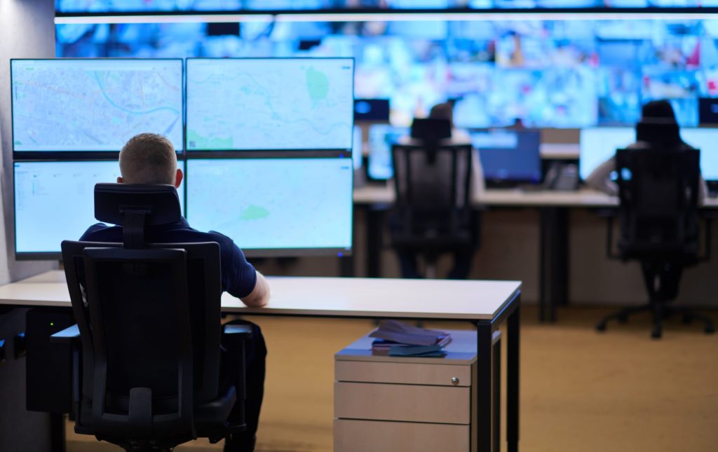 Researchers at security firm in high tech office