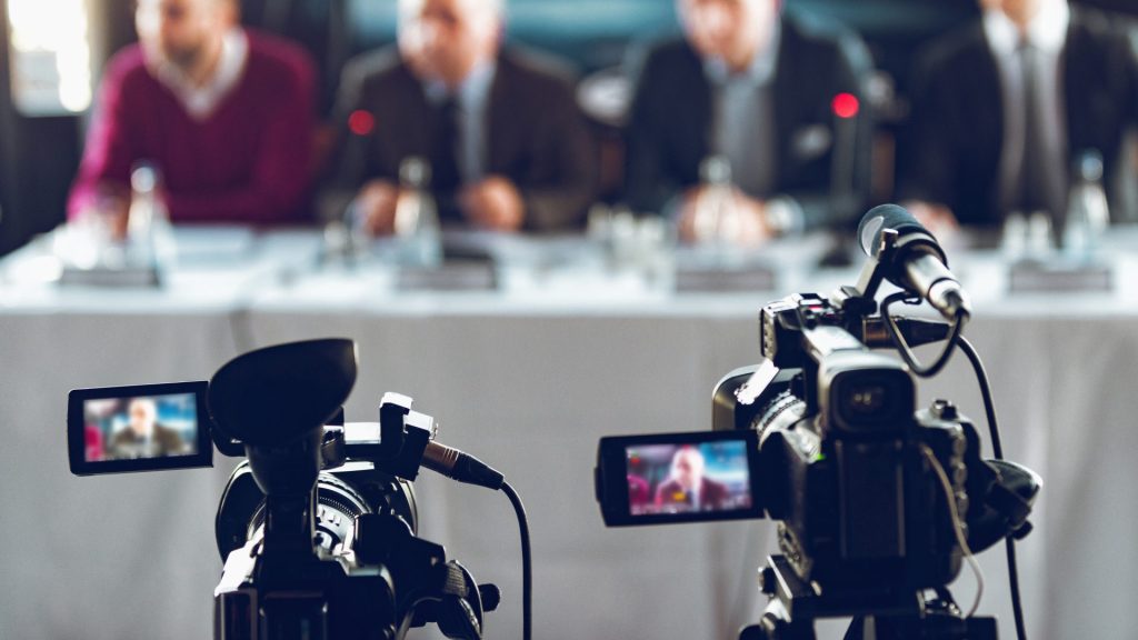 Media at a government press conference