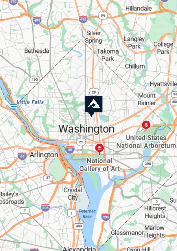 Washington DC Map with Vertex Icon
